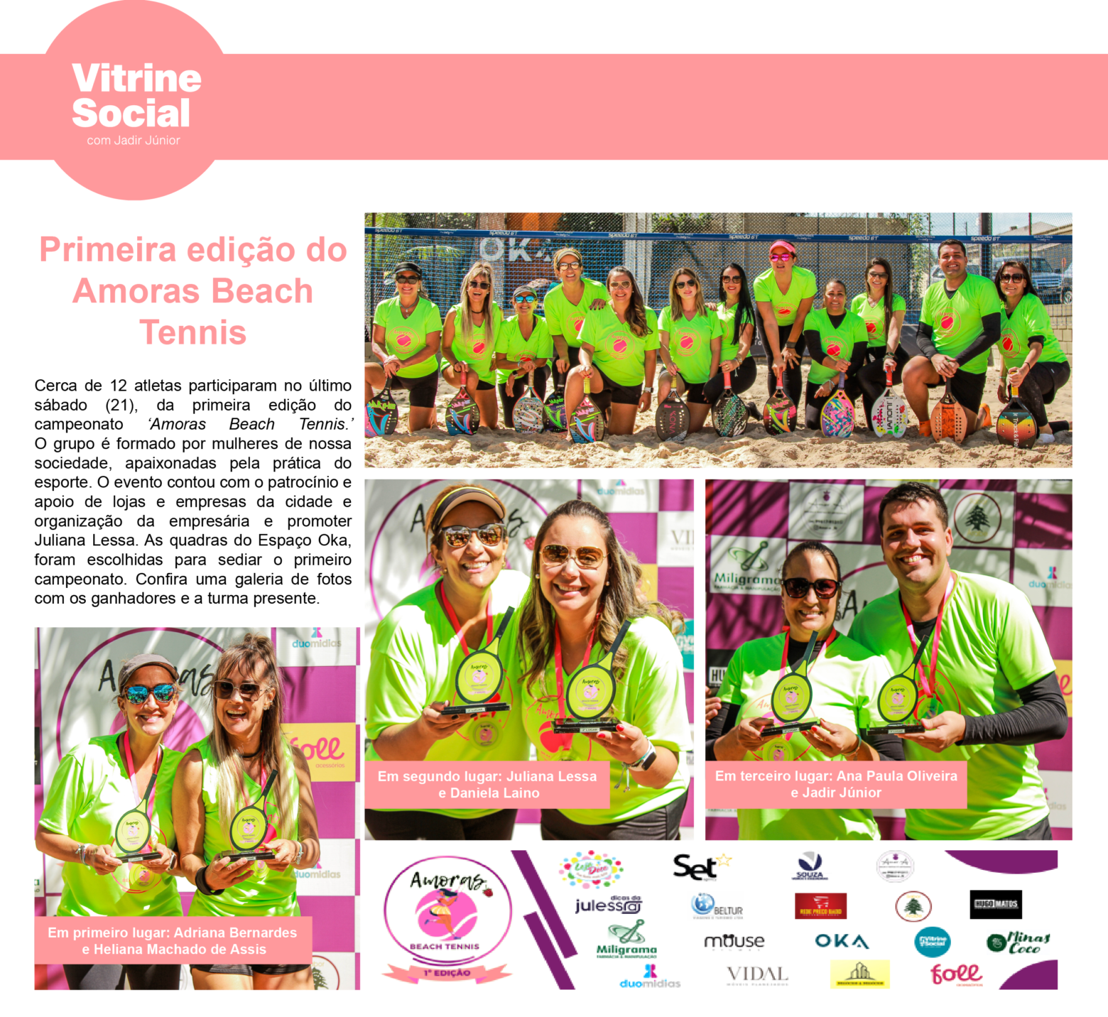 Vitrine Social – Especial Campeonato Amoras Beach Tennis